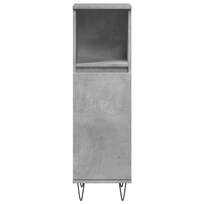 Armoire de salle de bain gris béton 30x30x100 cm – Image 2