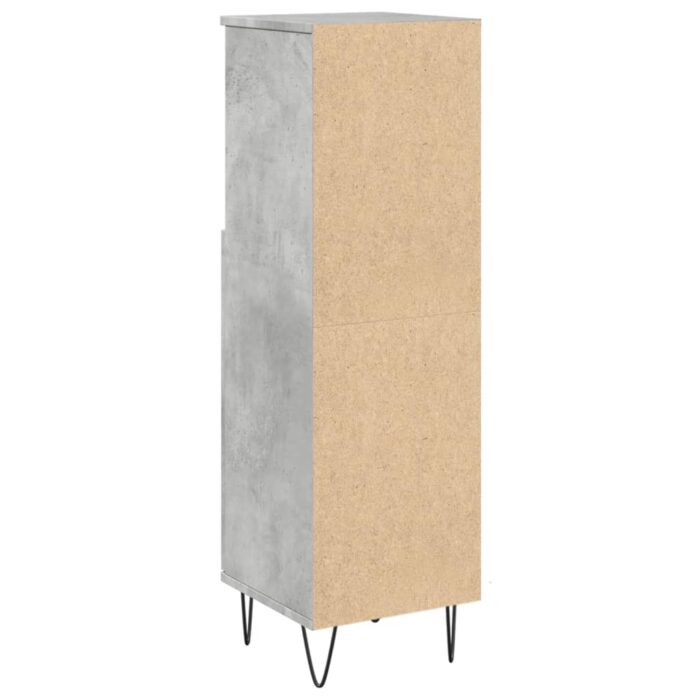 Armoire de salle de bain gris béton 30x30x100 cm – Image 4