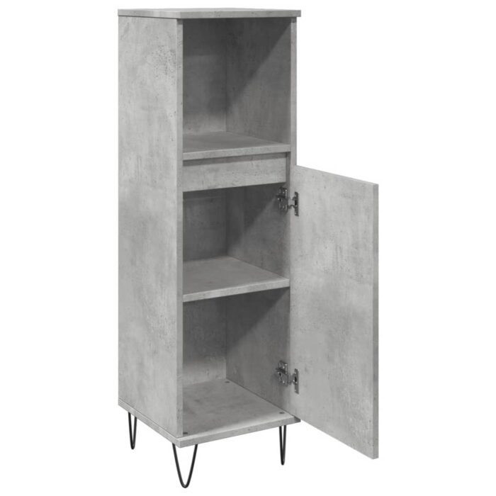 Armoire de salle de bain gris béton 30x30x100 cm – Image 5