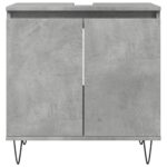 Armoire de bain gris béton 58x33x60 cm bois d'ingénierie – Image 2