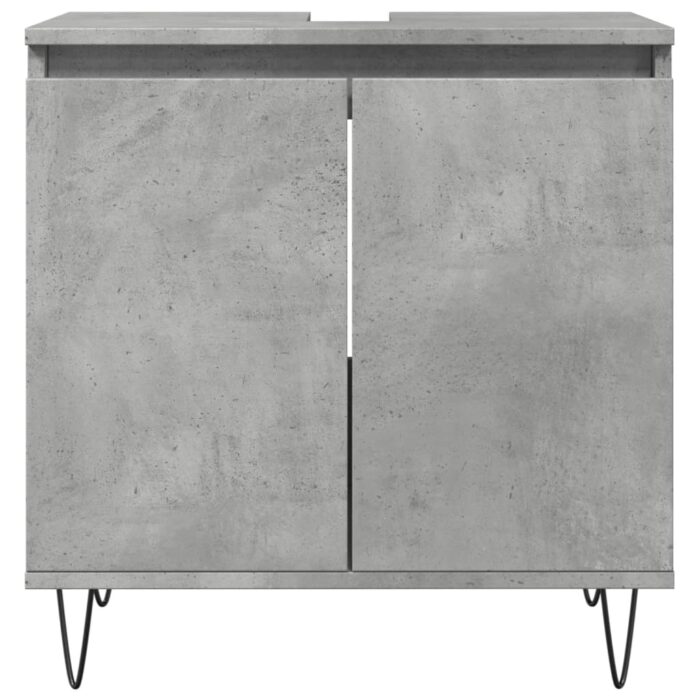 Armoire de bain gris béton 58x33x60 cm bois d'ingénierie – Image 2