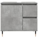 Armoire de salle de bain gris béton 65x33x60 cm – Image 2
