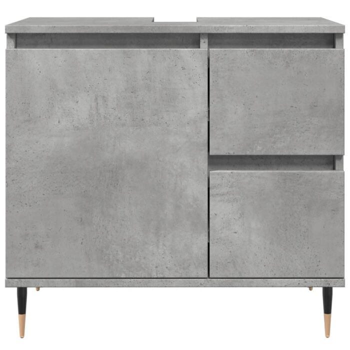 Armoire de salle de bain gris béton 65x33x60 cm – Image 2