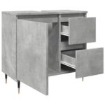 Armoire de salle de bain gris béton 65x33x60 cm – Image 5