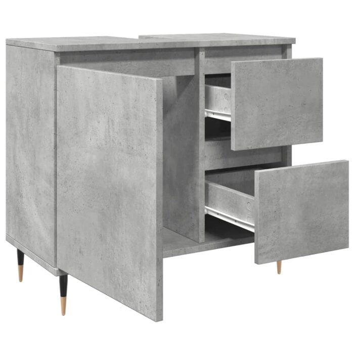Armoire de salle de bain gris béton 65x33x60 cm – Image 5