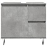 Armoire de lavabo de salle de bain gris béton 65x33x60 cm – Image 2