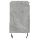 Armoire de lavabo de salle de bain gris béton 65x33x60 cm – Image 4