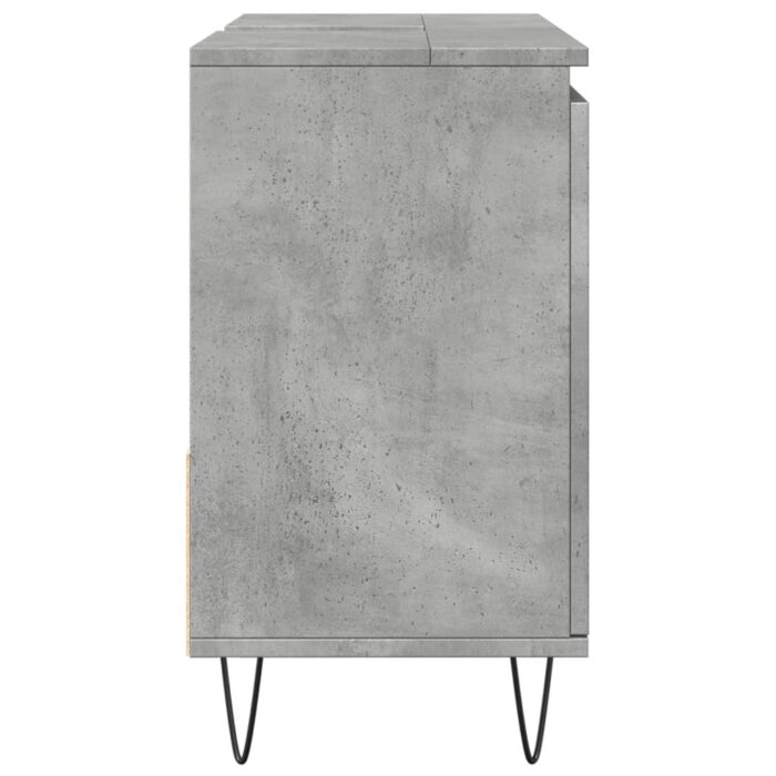 Armoire de lavabo de salle de bain gris béton 65x33x60 cm – Image 4