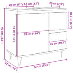 Armoire de lavabo de salle de bain gris béton 65x33x60 cm – Image 9