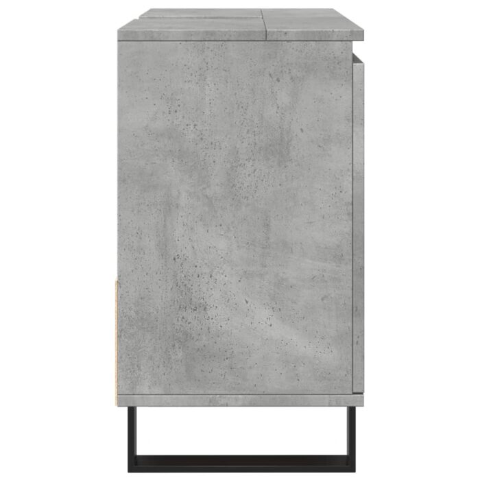 Armoire de lavabo de salle de bain gris béton 65x33x60 cm – Image 3