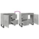 Armoire de lavabo de salle de bain gris béton 65x33x60 cm – Image 6