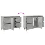 Armoire salle de bain gris béton 80x33x60cm bois d'ingénierie – Image 6