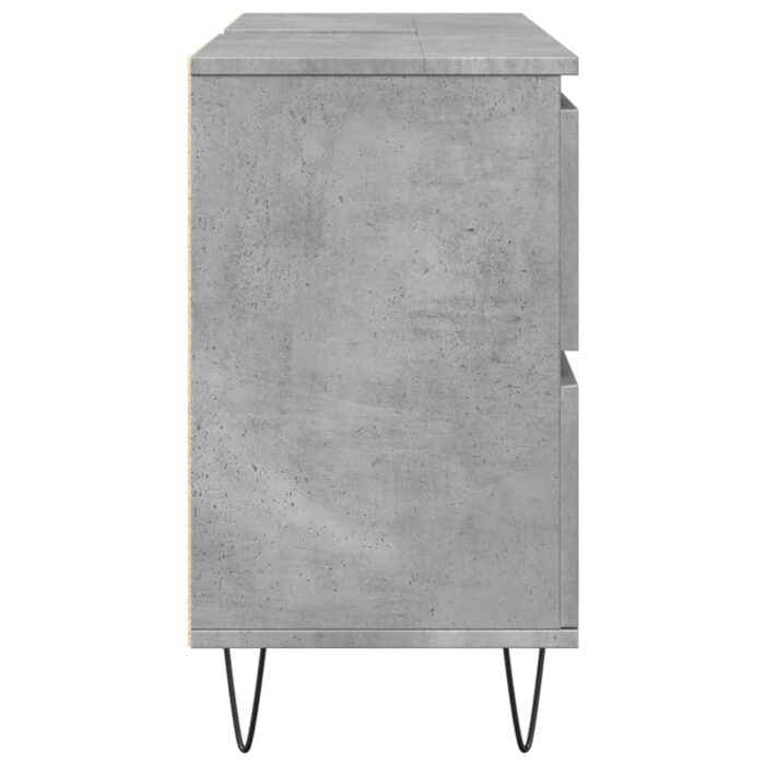 Armoire salle de bain gris béton 80x33x60cm bois d'ingénierie – Image 3