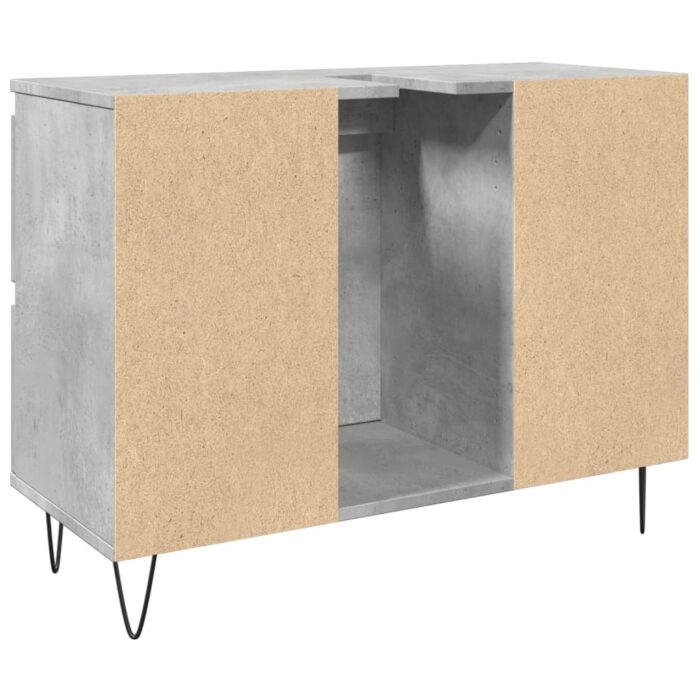 Armoire salle de bain gris béton 80x33x60cm bois d'ingénierie – Image 4