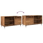 Armoire à disques vieux bois 84,5x38x48 cm bois d'ingénierie – Image 5