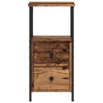 Table de chevet vieux bois 34x35,5x70 cm bois d'ingénierie – Image 2