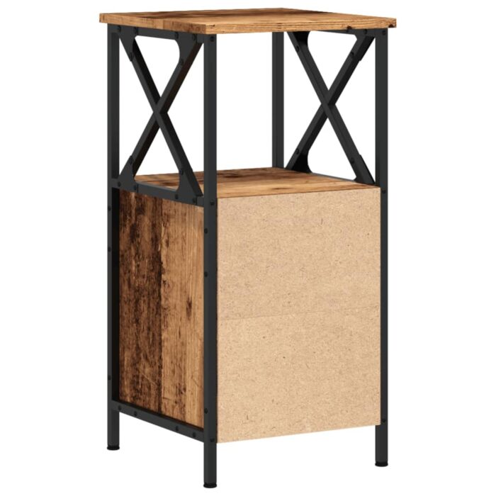 Table de chevet vieux bois 34x35,5x70 cm bois d'ingénierie – Image 4