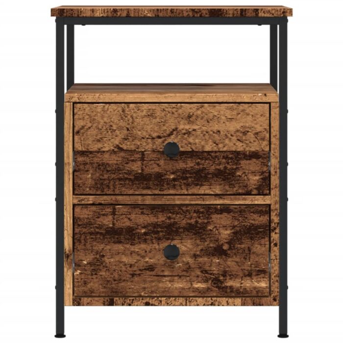 Table de chevet vieux bois 44x45x60 cm bois d'ingénierie – Image 2