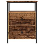 Tables de chevet 2 pcs vieux bois 44x45x60 cm bois d'ingénierie – Image 2