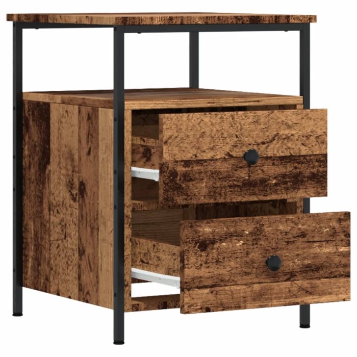 Tables de chevet 2 pcs vieux bois 44x45x60 cm bois d'ingénierie – Image 6