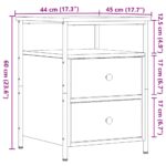 Tables de chevet 2 pcs vieux bois 44x45x60 cm bois d'ingénierie – Image 9