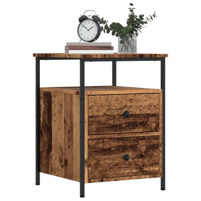 Tables de chevet 2 pcs vieux bois 44x45x60 cm bois d'ingénierie – Image 1