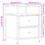 Table de chevet chêne artisanal 44x45x60 cm bois d'ingénierie – Image 8