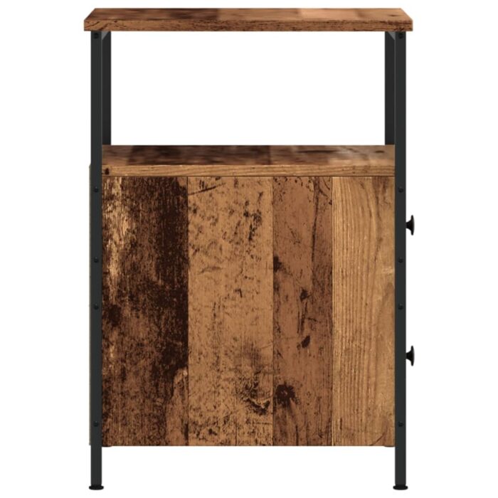 Table de chevet vieux bois 34x35,5x50 cm bois d’ingénierie – Image 3