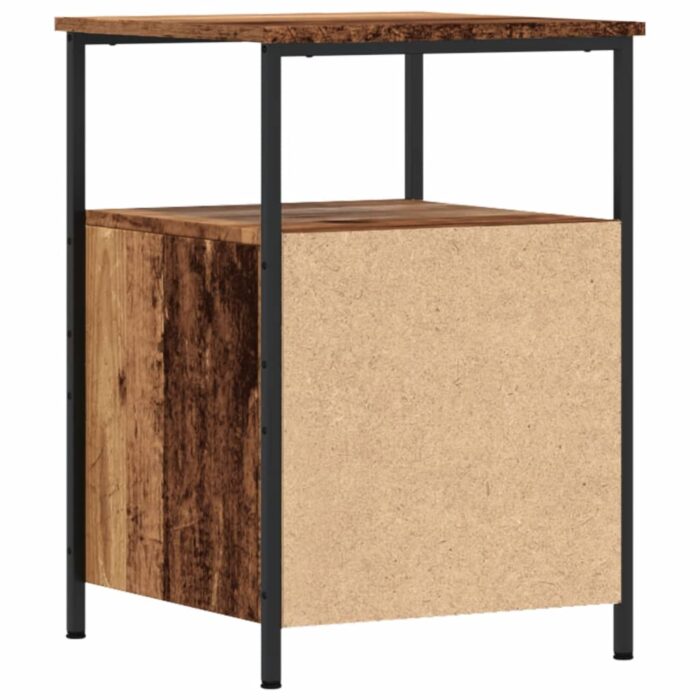 Table de chevet vieux bois 34x35,5x50 cm bois d’ingénierie – Image 4