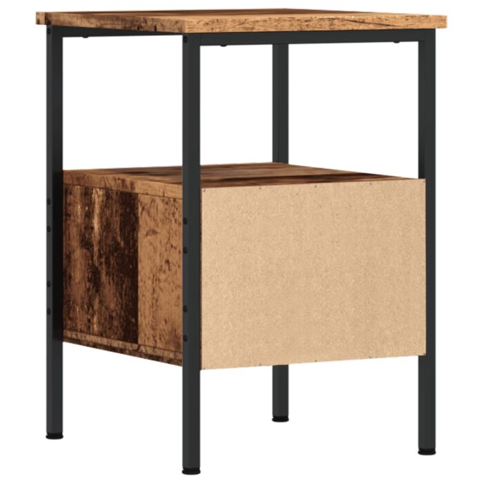 Table de chevet vieux bois 34x36x50 cm bois d’ingénierie – Image 5