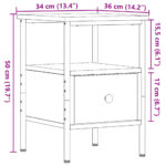 Table de chevet vieux bois 34x36x50 cm bois d’ingénierie – Image 8