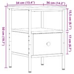 Tables de chevet 2 pcs vieux bois 34x36x50 cm bois d'ingénierie – Image 9