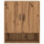 Armoire murale chêne artisanal 60x31x70 cm bois d'ingénierie – Image 2