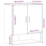 Armoire murale chêne artisanal 60x31x70 cm bois d'ingénierie – Image 9