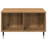 Table basse chêne artisanal 60x50x36,5 cm bois d'ingénierie – Image 2