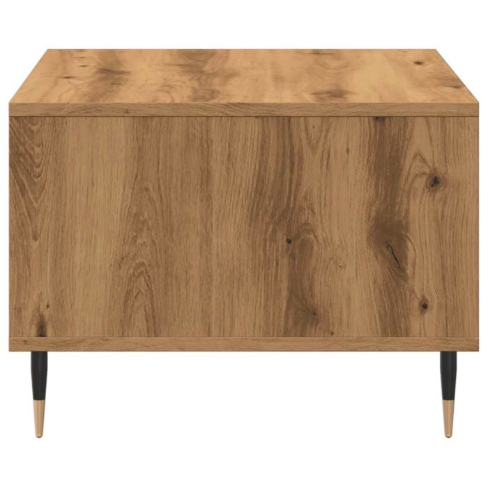Table basse chêne artisanal 60x50x36,5 cm bois d'ingénierie – Image 3
