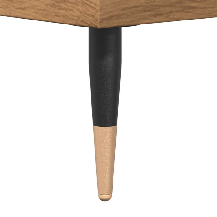Table basse chêne artisanal 60x50x36,5 cm bois d'ingénierie – Image 5