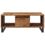 Table basse vieux bois 90x50x36,5 cm bois d'ingénierie – Image 2