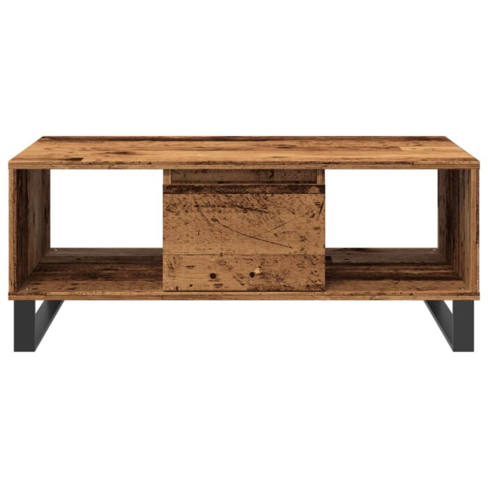 Table basse vieux bois 90x50x36,5 cm bois d'ingénierie – Image 2