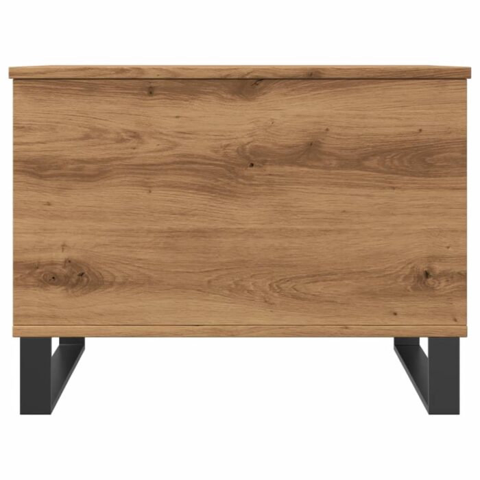 Table basse chêne artisanal 60x44,5x45 cm bois d'ingénierie – Image 2