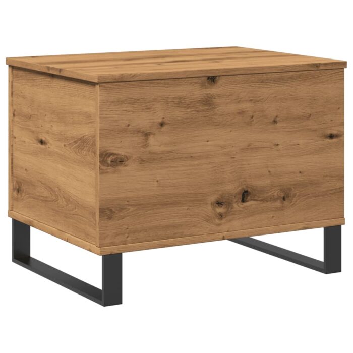 Table basse chêne artisanal 60x44,5x45 cm bois d'ingénierie – Image 5