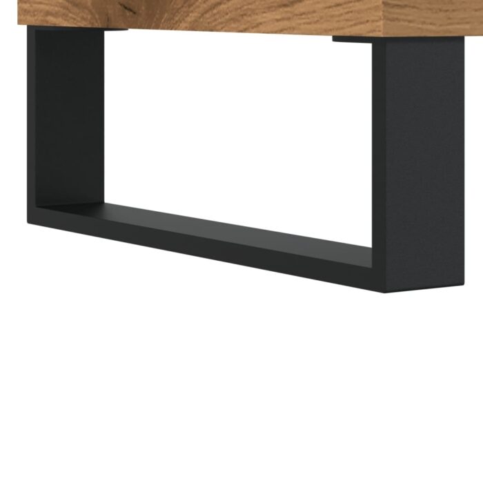 Table basse chêne artisanal 60x44,5x45 cm bois d'ingénierie – Image 6