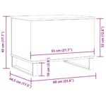 Table basse chêne artisanal 60x44,5x45 cm bois d'ingénierie – Image 8