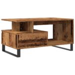 Table basse vieux bois 90x49x45 cm bois d'ingénierie – Image 4