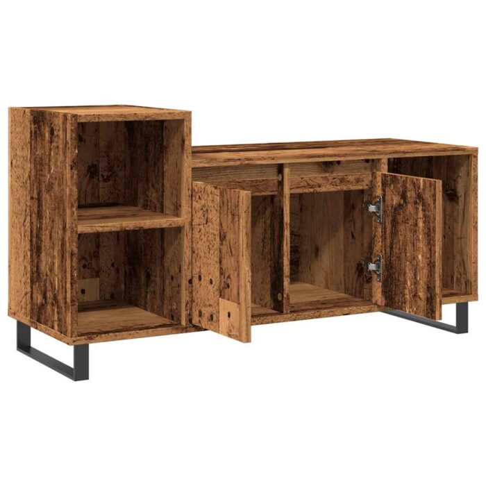 Meuble TV vieux bois 100x35x55 cm bois d'ingénierie – Image 3