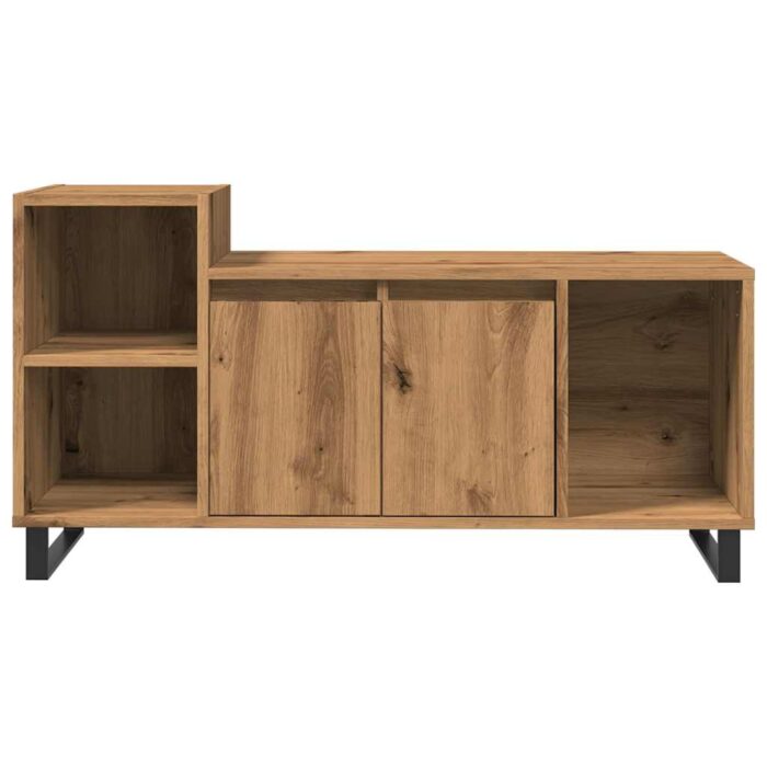 Meuble TV chêne artisanal 100x35x55 cm bois d'ingénierie – Image 2