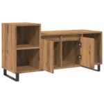 Meuble TV chêne artisanal 100x35x55 cm bois d'ingénierie – Image 3