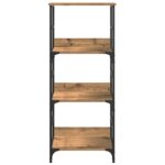 Bibliothèque chêne artisanal 50x33x117,5 cm bois d'ingénierie – Image 2