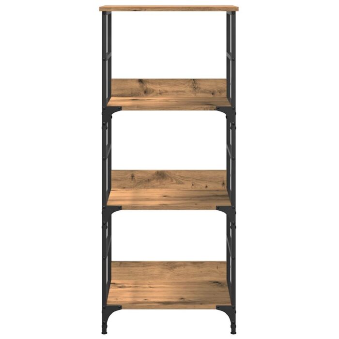 Bibliothèque chêne artisanal 50x33x117,5 cm bois d'ingénierie – Image 2