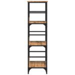 Bibliothèque chêne artisanal 50x33x117,5 cm bois d'ingénierie – Image 3